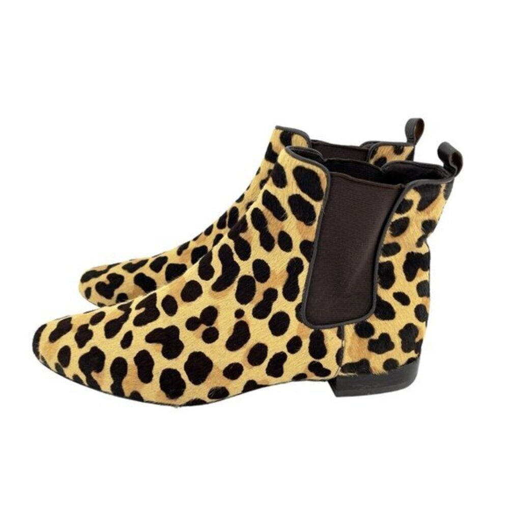 Tory Burch Boots Leopard Print Calf-Hair Chelsea Ankle Bootie SZ 6.5 New